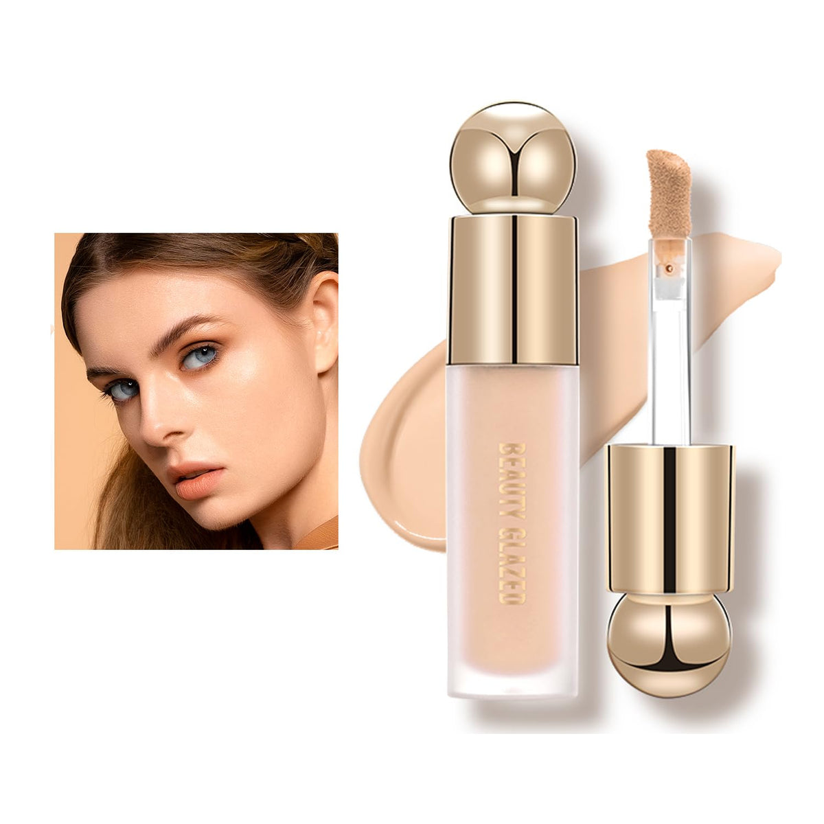 Beauty Searcher Liquid Contour Concealer - Full Coverage, Waterproof, Matte Finish, 0.04 Oz (#104)