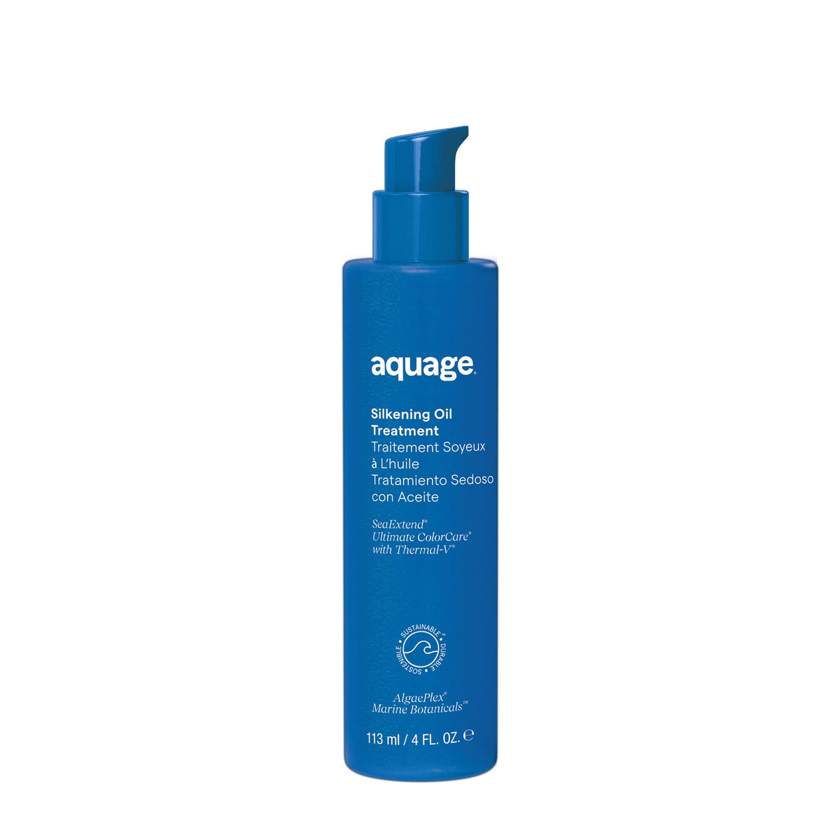 Aquage Seaextend Silkening Oil Treatment - Ultra-Light, Crystal-Clear Shine, 4 Oz