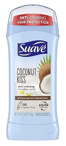 Suave 24Hr Coconut Kiss Deodorant 2.6 Oz Invisible Solid, 2 Pack