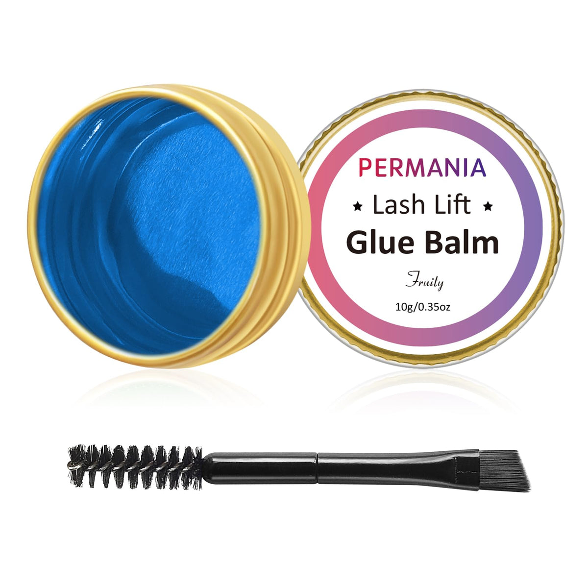 Permania Lash Lift Glue - Strong Hold Adhesive For Eyelash & Brow Lamination, Fast Drying, Blue