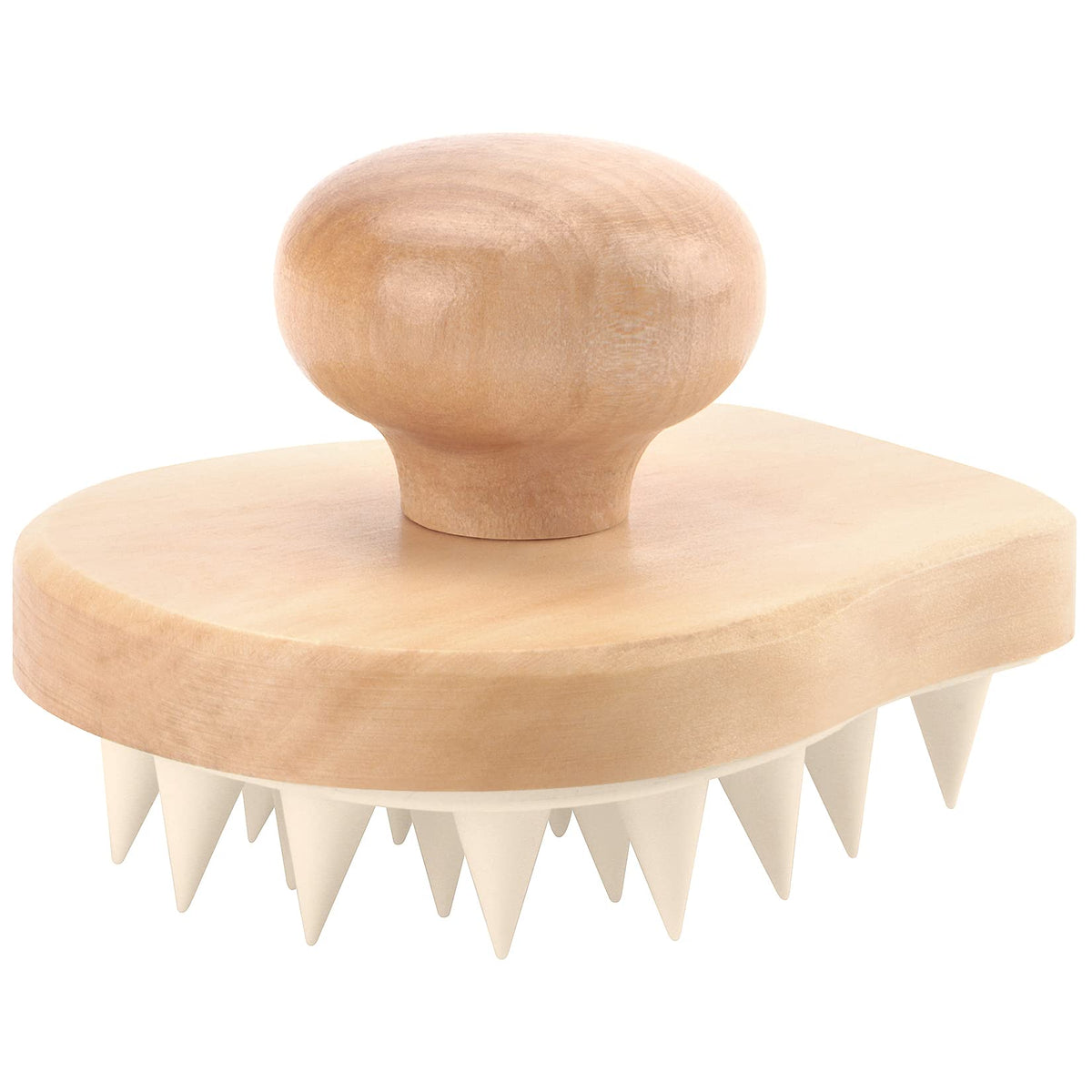 Hangerspace Beige Scalp Massager Shampoo Brush, Soft Silicone Bristles For Dandruff & Hair Growth