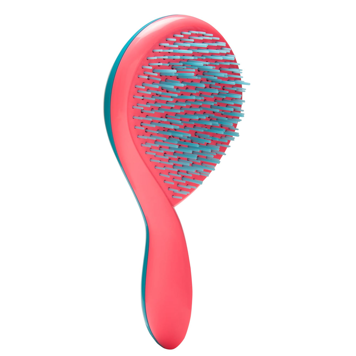 Michel Mercier Girlie Detangle Brush for Thick Curly Hair - Painless Easy Grip - Turquoise-Pink