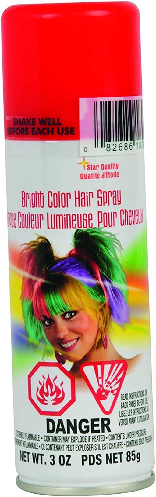 Rubies Red Hairspray - Bright Color, 3 Ounce, Perfect for Costumes and Parties