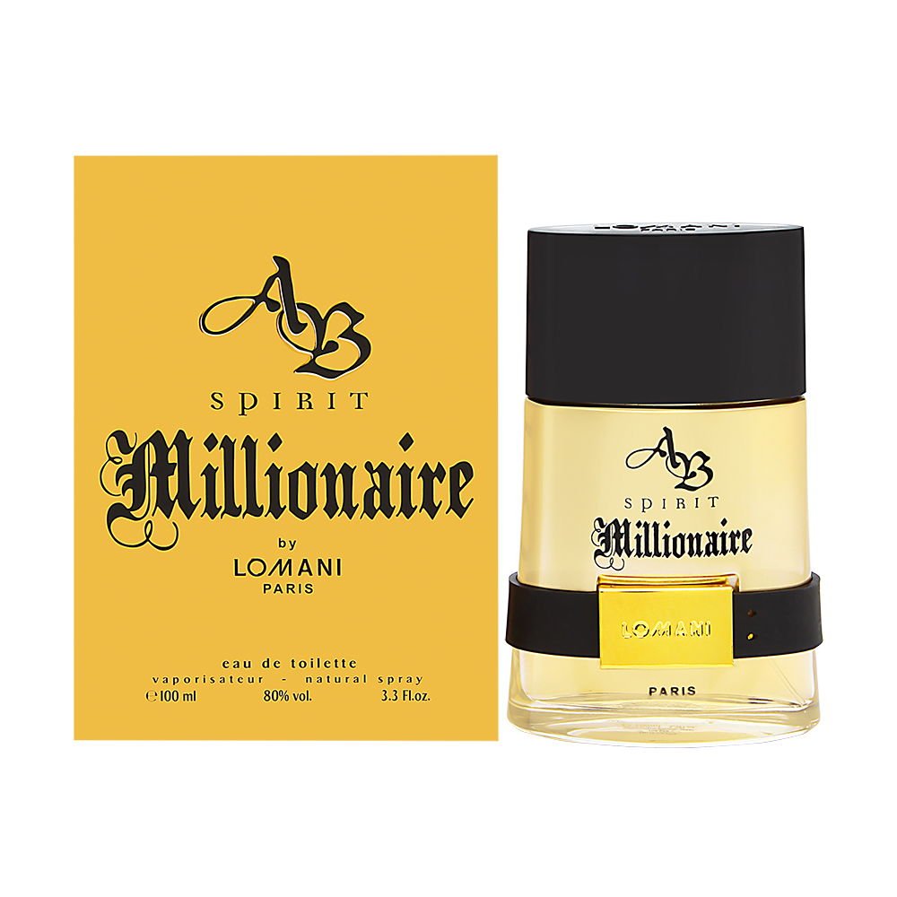 Lomani Ab Spirit Millionaire Eau De Toilette Spray for Men, 3.3 Fl Oz, Gold - Luxury Fragrance for Him