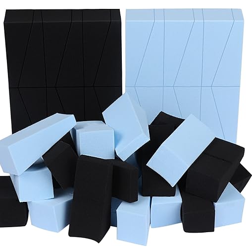 Teenitor 48 Pcs Non-Latex Makeup Sponges Wedges, Sky Blue/Black Beauty Blender Applicators