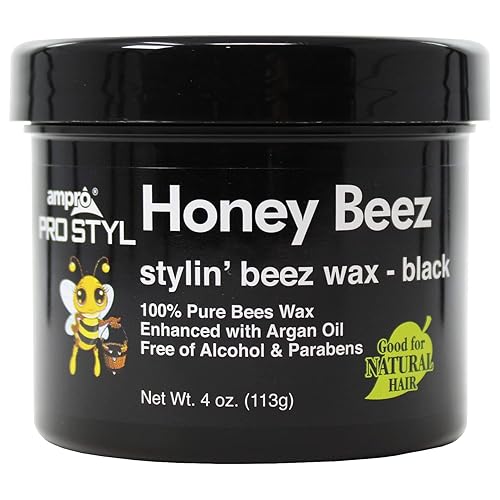 Ampro Honey Beez Wax 4Oz - Black Hair Wax For Strong Hold And Shine