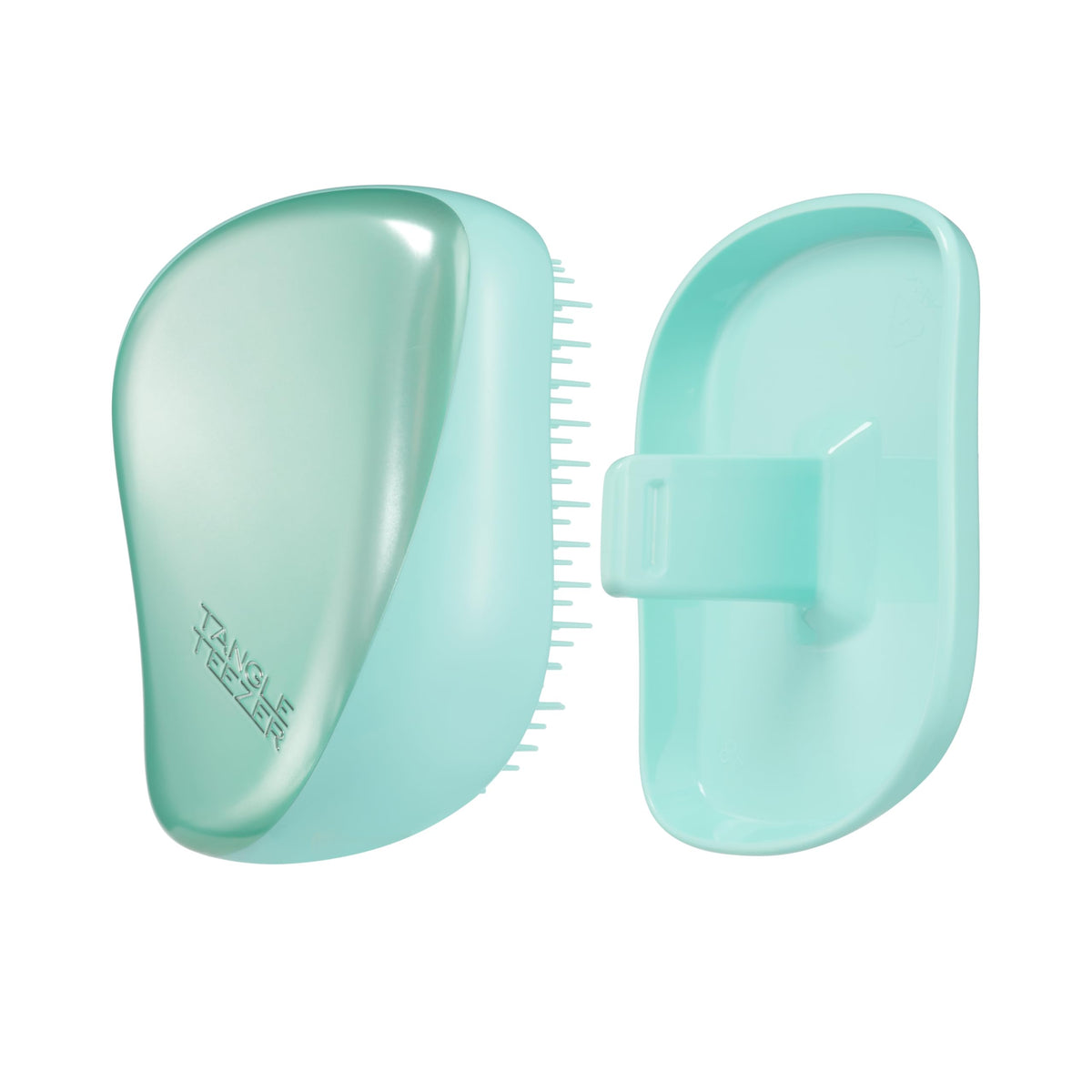 Tangle Teezer Compact Styler Detangling Brush For Dry & Wet Hair, Frosted Teal Chrome