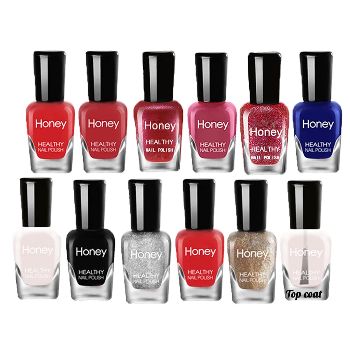 Tophany Non Toxic Nail Polish Set - 12 Eco-Friendly, Easy Peel Off, Fast Dry (5Ml Each)