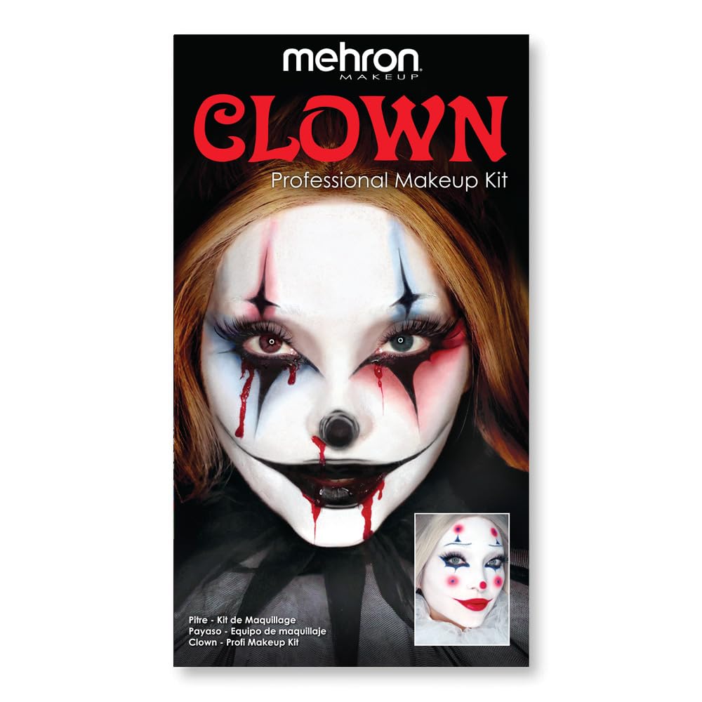 Mehron Makeup Premium Clown Character Kit - 1 Count, Ideal For Costume & Theatrical Use