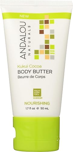 Andalou Naturals Kukui Cocoa Body Butter, 50 Ml - Nourishing Moisturizer For Soft Skin