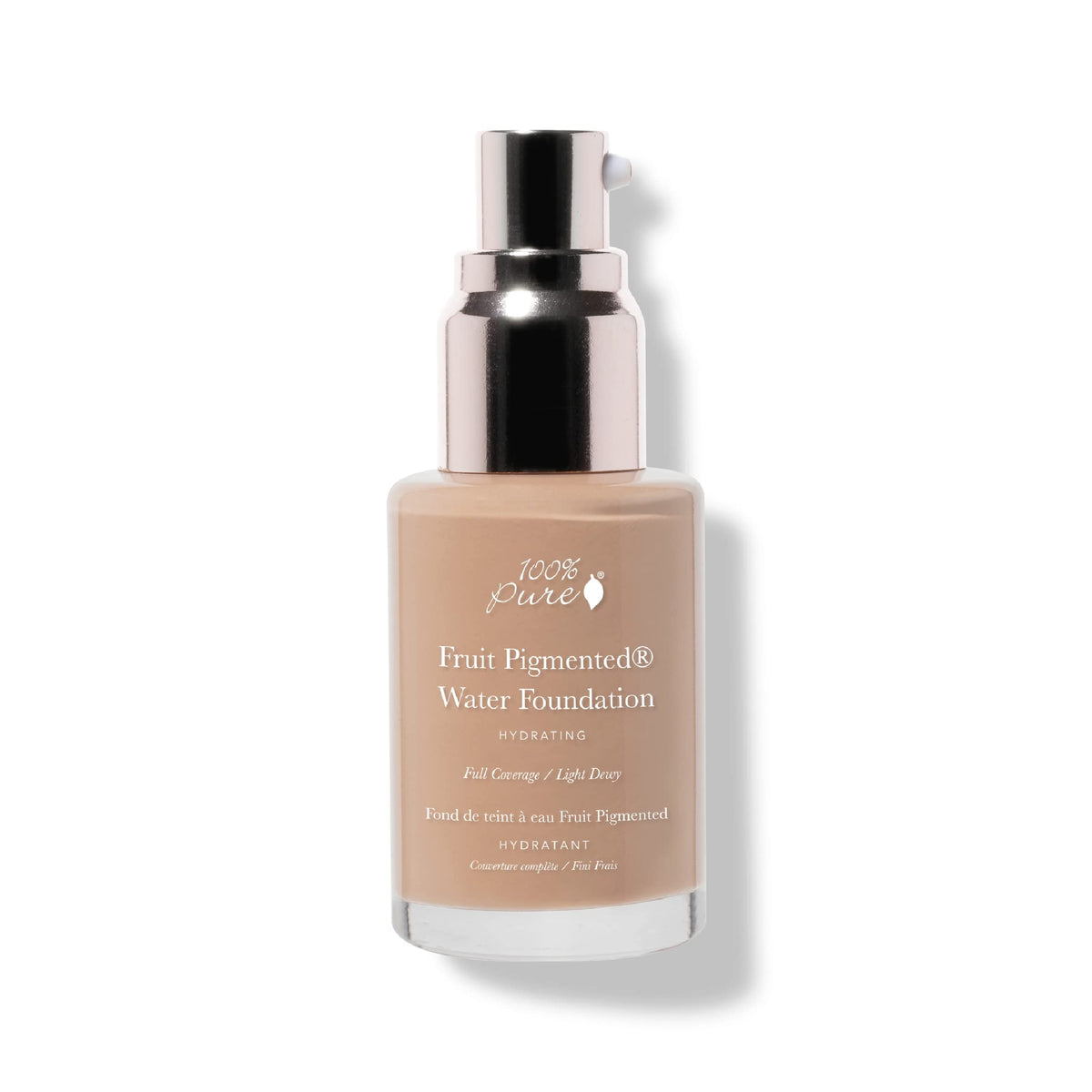 100% Pure Water Foundation, Full Coverage, Hydrating, Warm 5.0, 1 Fl Oz For Medium Skin