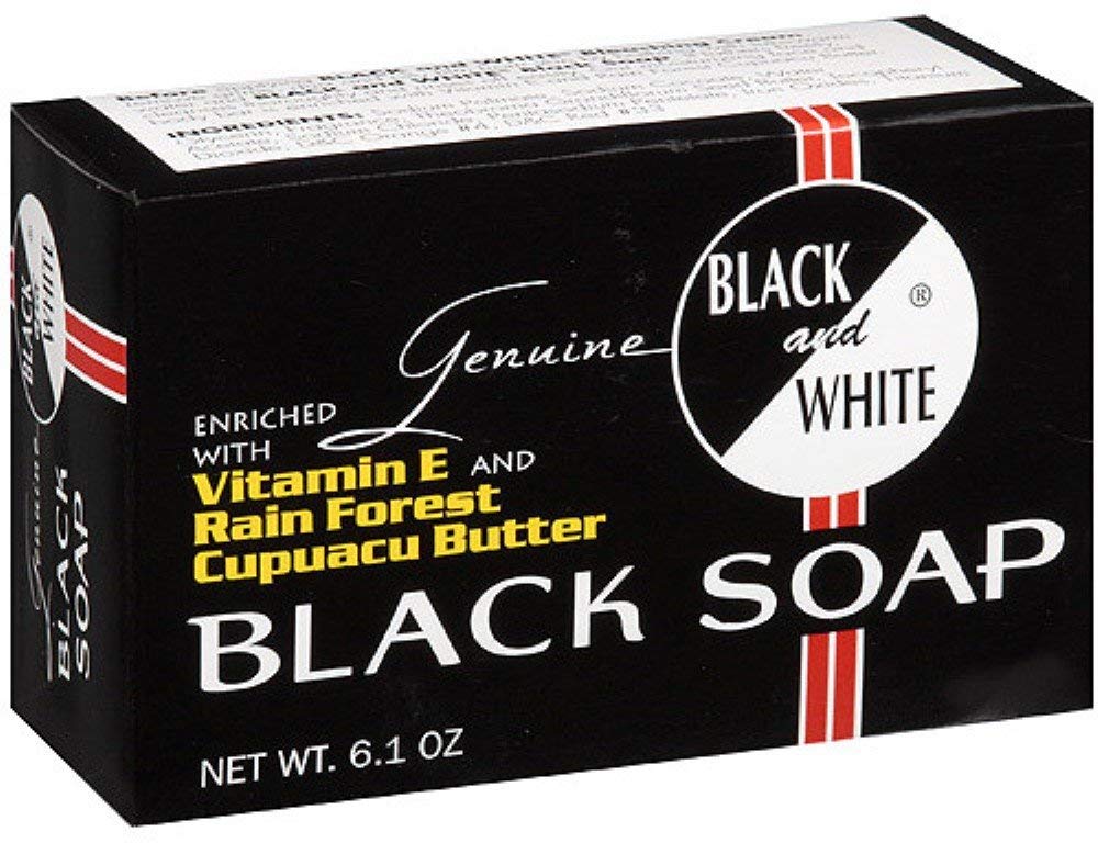 Black And White Black Soap, 6.1 Oz - Pack Of 12, Natural Skin Care Cleanser