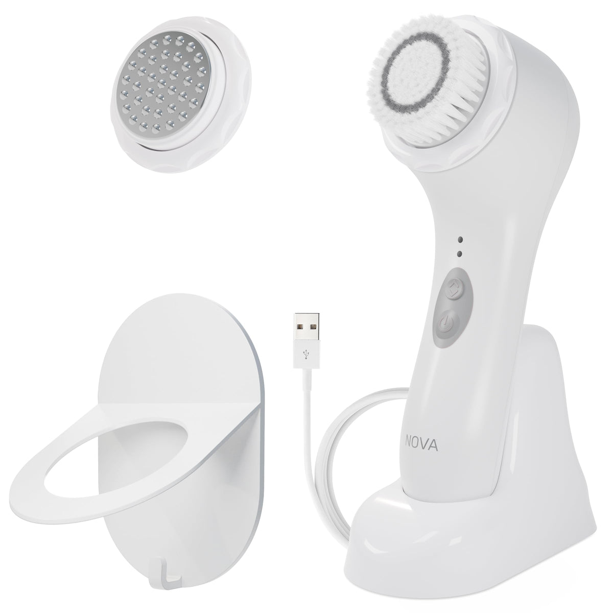 Spa Sciences Nova Cleansing Brush - Anti-Aging Exfoliating, Waterproof, Usb Rechargeable