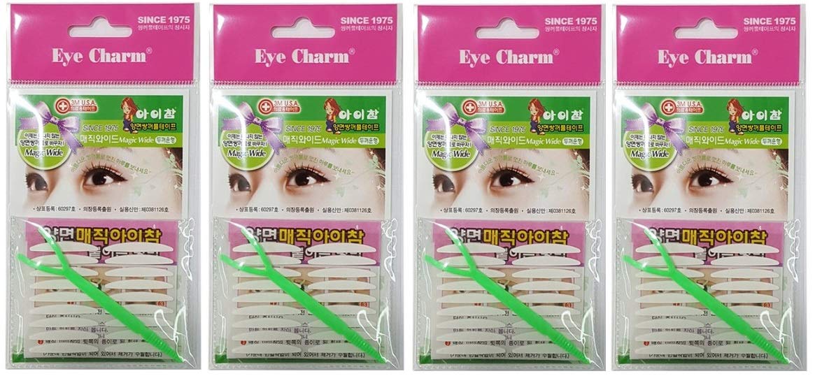 Eye Charm Double Sided Eyelid Tape - 4 Packs, Multicolour, 19 Count For Effortless Eye Makeup