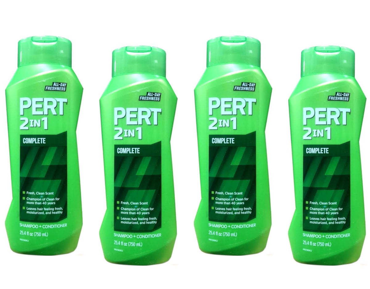 Pert Plus Classic Clean 2-In-1 Shampoo & Conditioner For Normal Hair, 25.4 Oz (Pack Of 4)