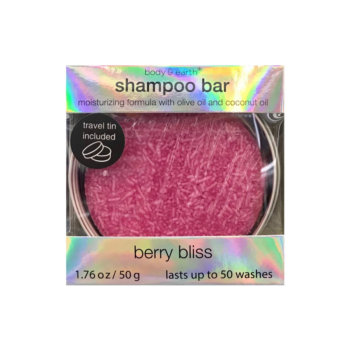 Body & Earth Berry Bliss Shampoo Bar - 1 Count, Nourishing Hair Care, Eco-Friendly