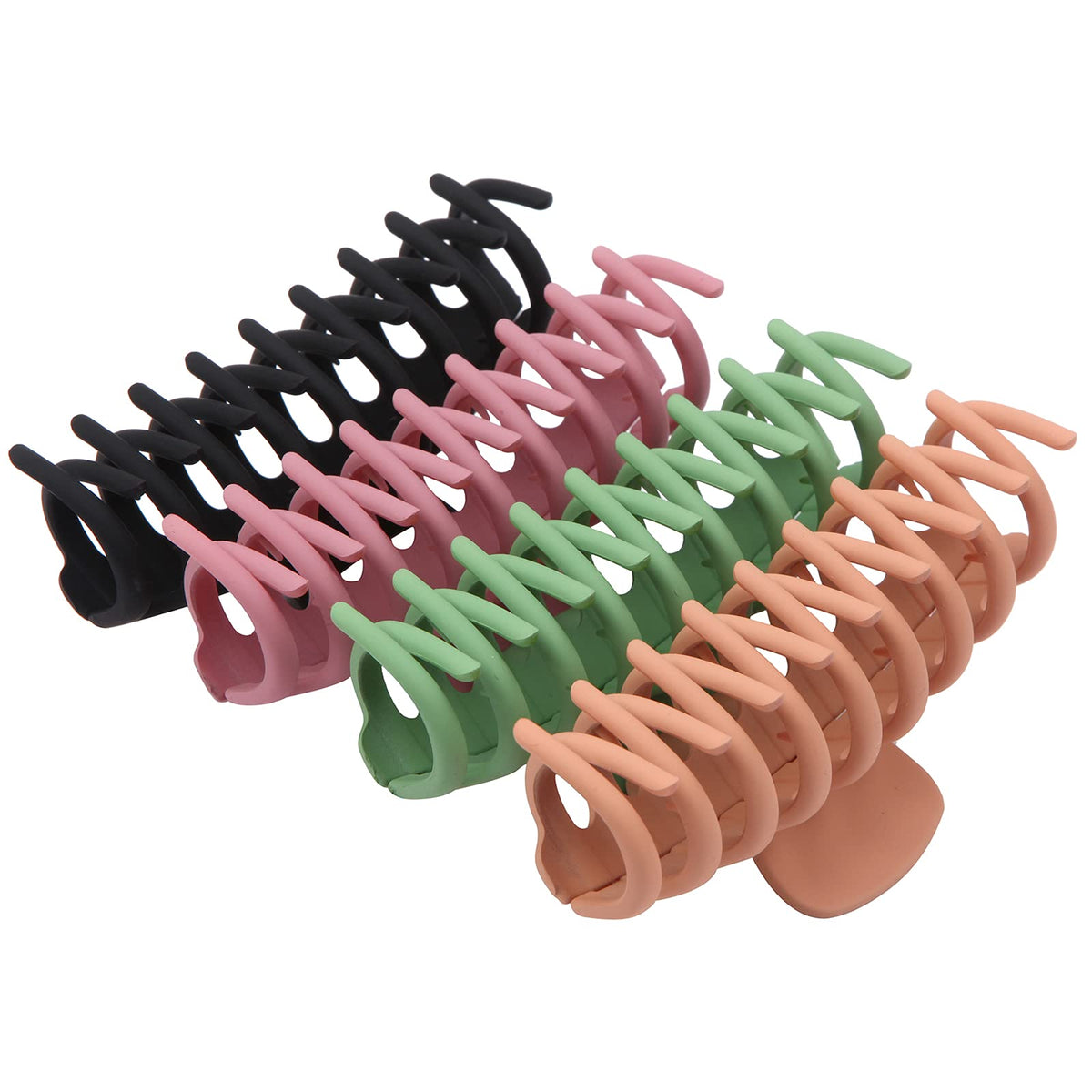 Shalac Large Hair Claw Clips For Thick Hair - 4 Pcs, Strong Hold, Fashion Accessories