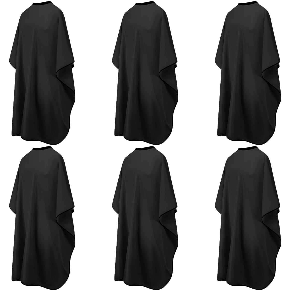 Auecoome Waterproof Hair Salon Cape - Unisex Black Barber Cape For Hair Cutting & Styling 51X59&quot;