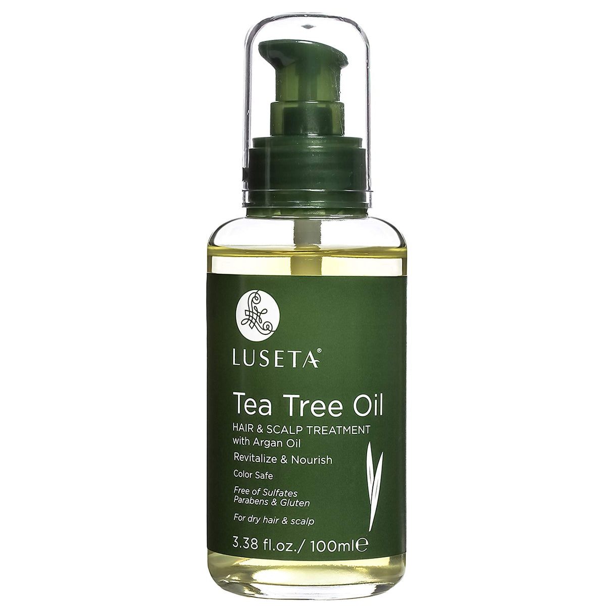 L LUSETA Tea Tree Oil Hair Serum for Damaged & Oily Hair, 3.38 Fl Oz - Nourishing & Rev