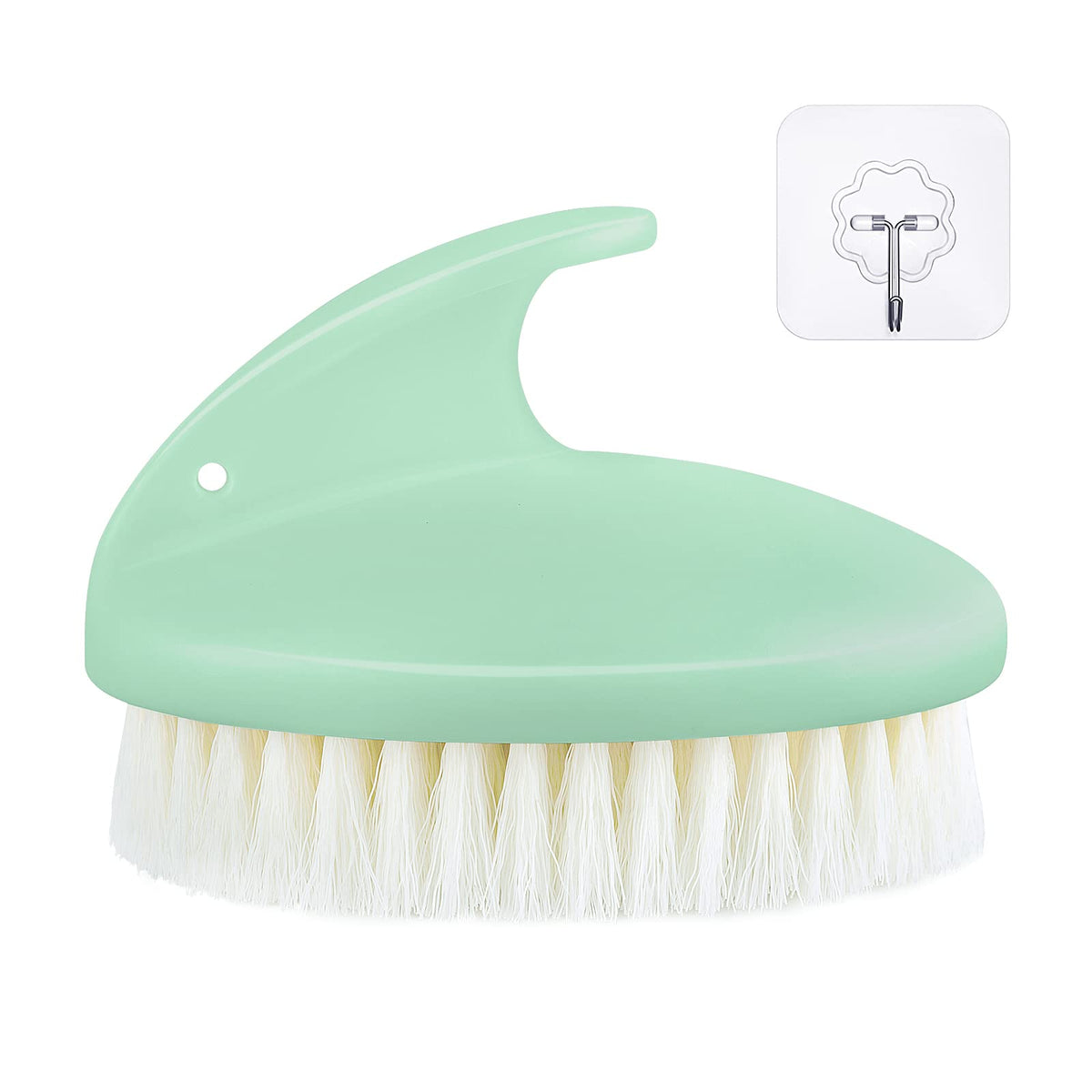 Vanzavanzu Green Dry Brushing Body Exfoliating Brush - Anti-Slip Shower Scrubber For Soft Skin