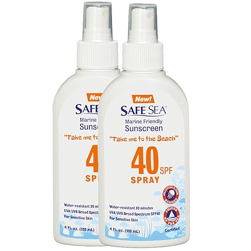 SAFE SEA SPF 40 Sunscreen Spray - Eco-Friendly, 4 Fl Oz, 2 Pack for Adults