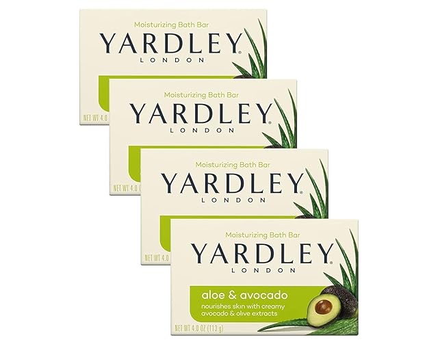 Yardley Fresh Aloe Bar Soap - Aloe & Avocado - 4.25 Oz - 4 Pack