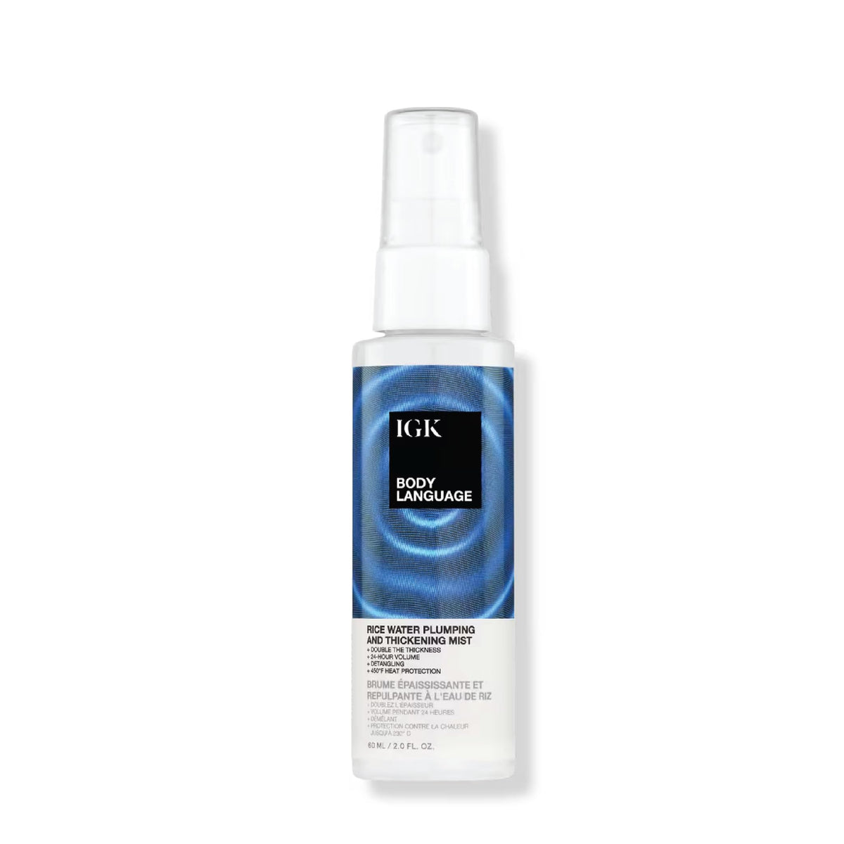 Igk Body Language Rice Water Plumping & Thickening Mist, 60Ml Travel Size, Blue