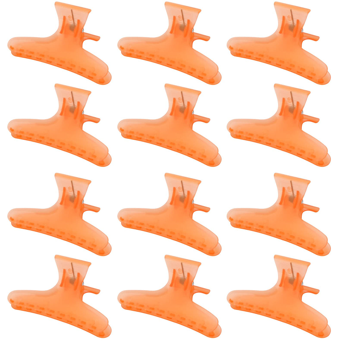 Ondder 12 Pcs Orange Butterfly Hair Clips - Salon Quality Claws For Styling & Sectioning Hair