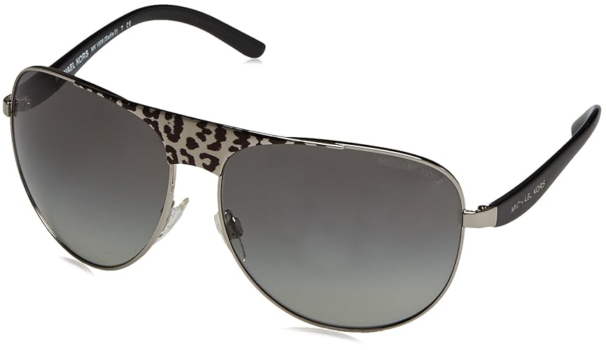 Michael Kors Sadie Ii Pilot Sunglasses Mk1006 Black/Silver/Leopard 62Mm