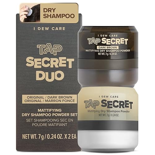 I Dew Care Dry Shampoo Powder Duo - Original & Dark Brown, Non-Aerosol, Travel Size, 0.24 Oz.