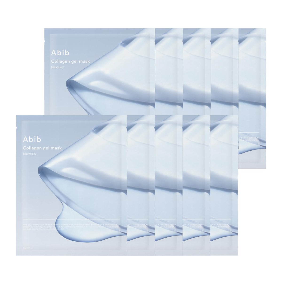 Abib Collagen Gel Mask, 10 Sheets Hydrating Hydrogel With Vegan Collagen & Hyaluronic Acid