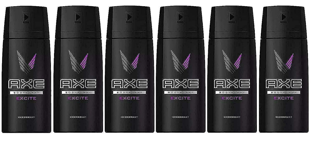 Axe Body Spray Deodorant Excite, 150Ml (Pack Of 6) - Long-Lasting Freshness