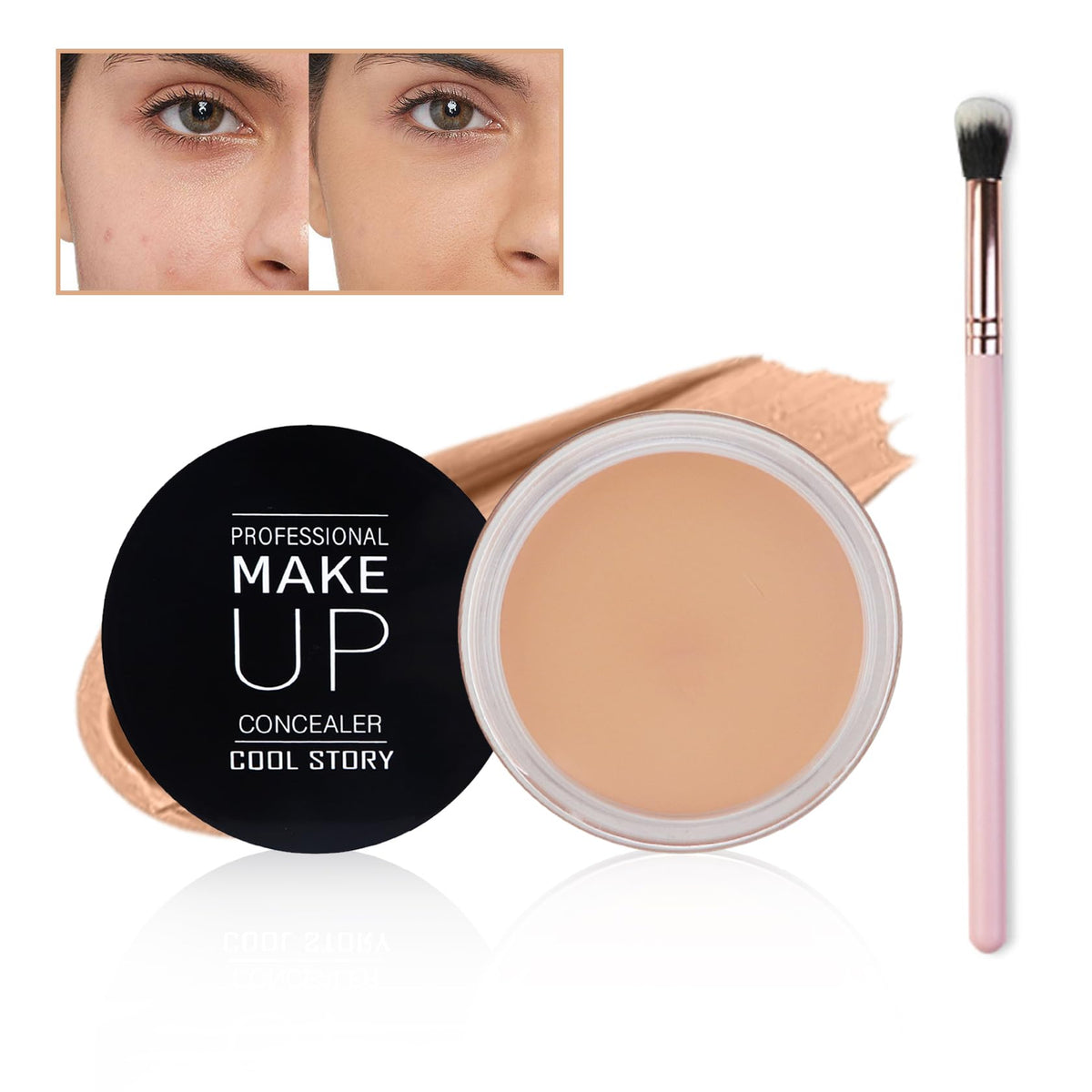 Qiufsse Under Eye Concealer For Dark Circles, Full Coverage, Waterproof, 03 Neutral, 0.04 Oz