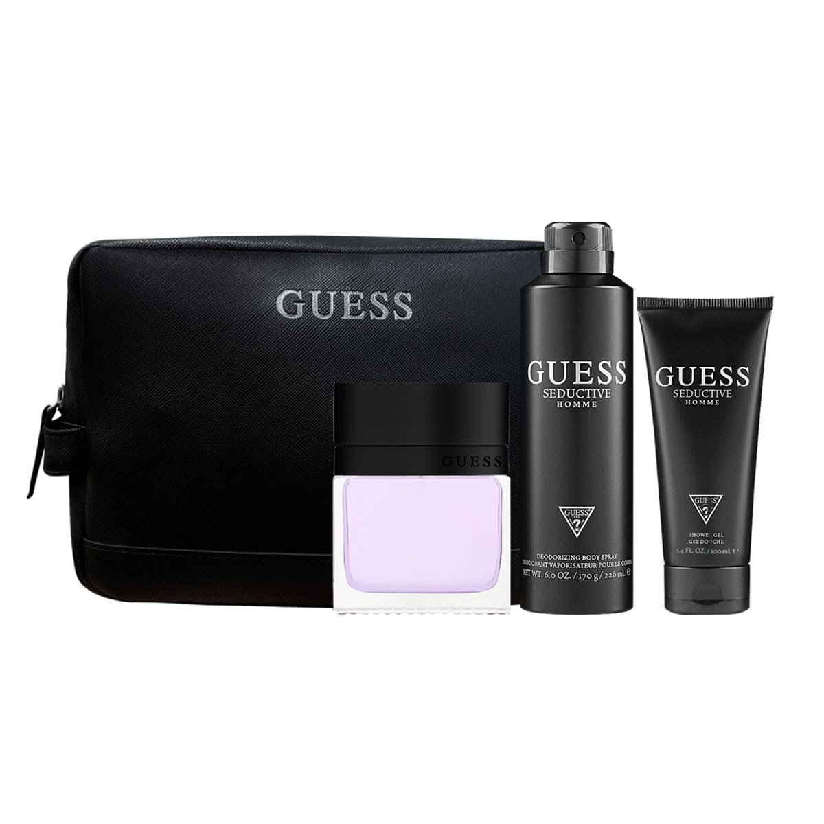 Guess Seductive Homme Gift Set: Edt Spray, Deodorant & Shower Gel For Men - 4 Piece