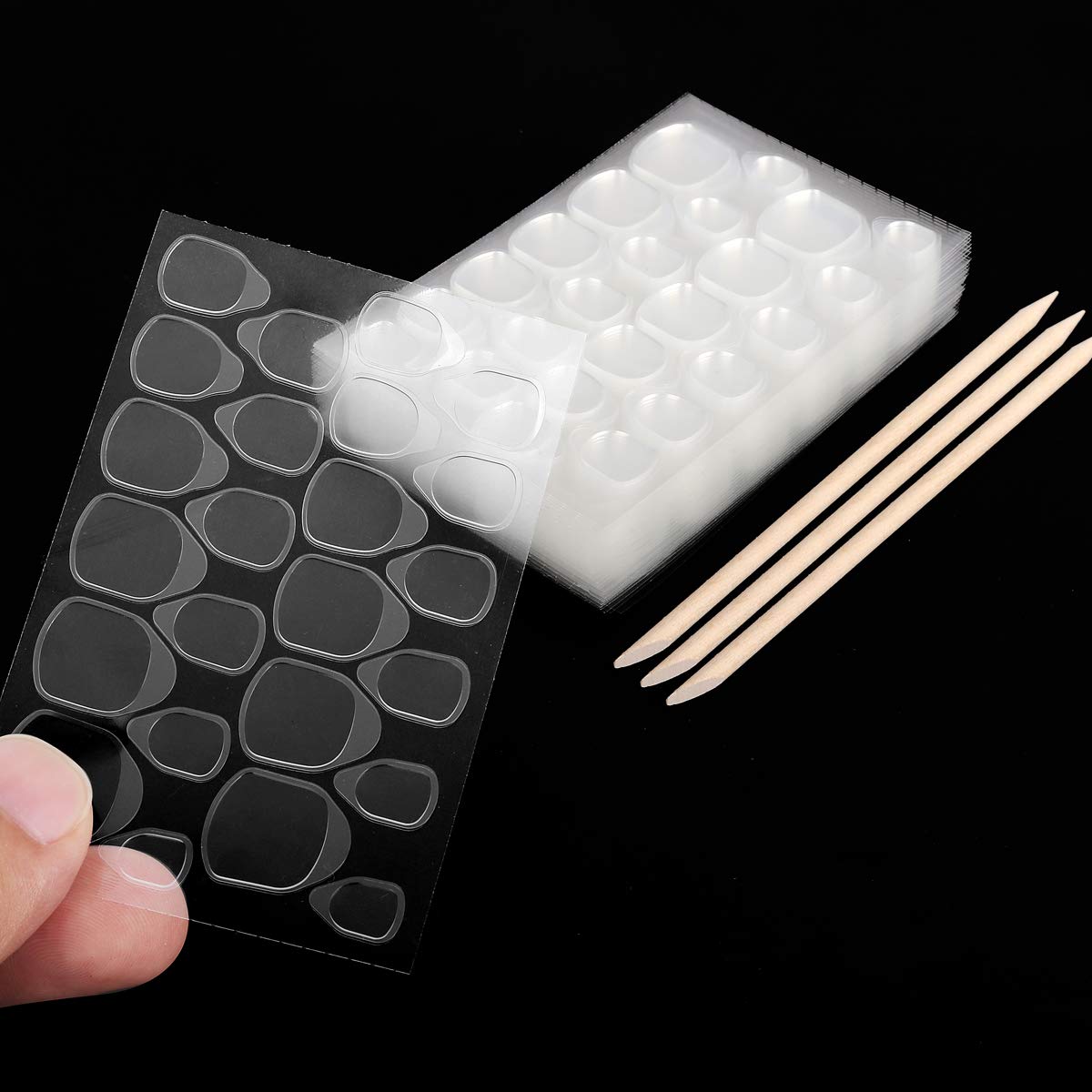 Lionvison 30 Sheets Nail Adhesive Tabs - 720 Pcs Waterproof Double-Side Nail Glue Stickers