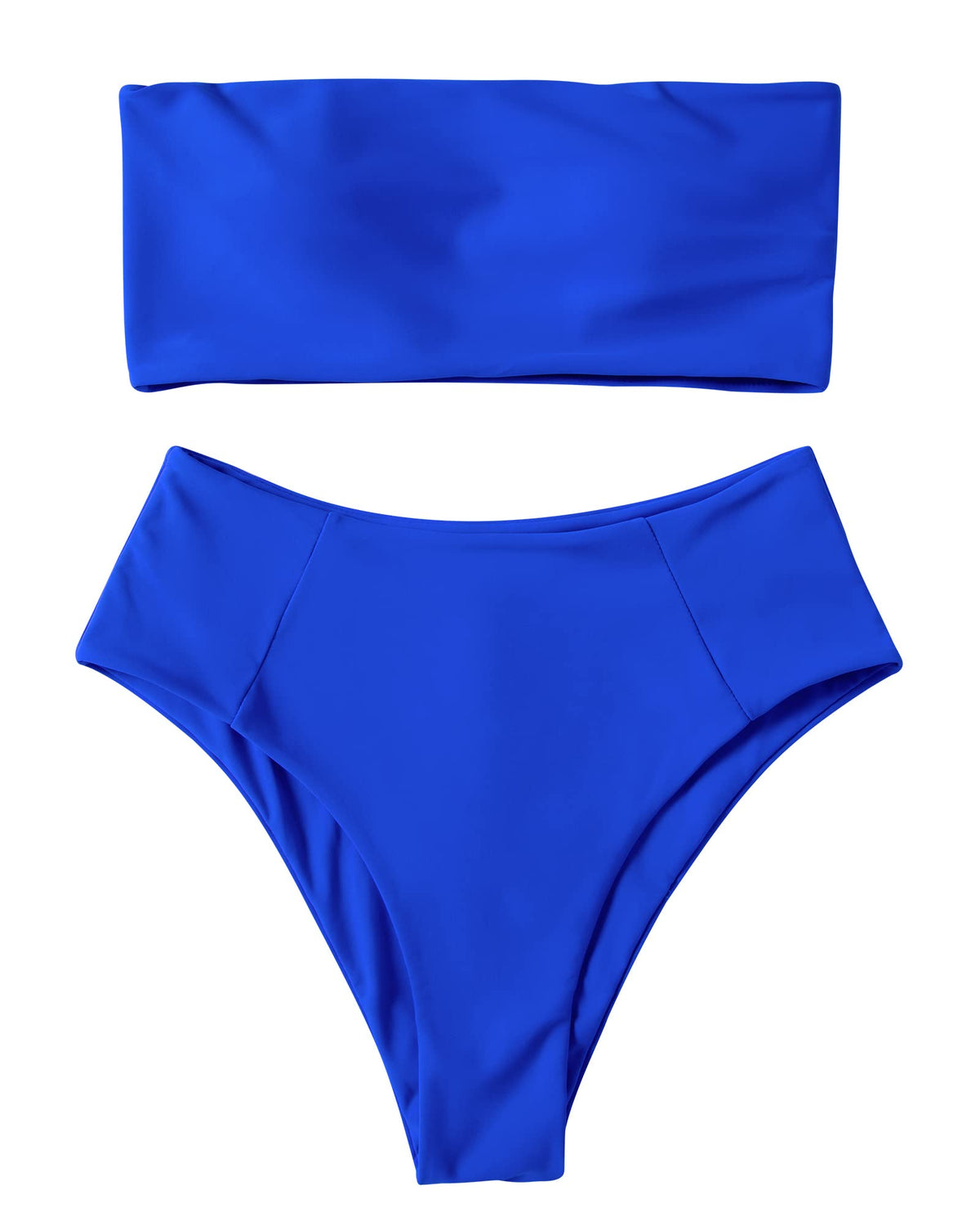 Omkagi Women'S Royal Blue Bandeau Bikini Swimsuit, Cheeky Off Shoulder, Xl