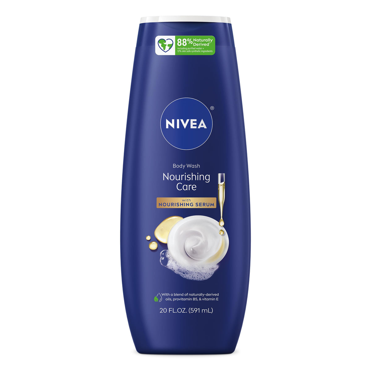 Nivea Nourishing Care Body Wash With Serum, 20 Fl Oz - Hydrating Cleanser For Soft Skin