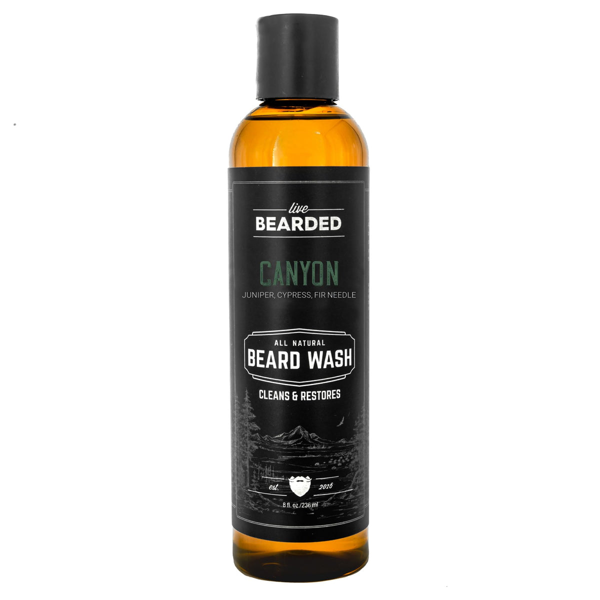 Live Bearded Beard Wash - 8 Fl Oz Water-Based Cleanser With All-Natural Ingredients, Canyon Scent