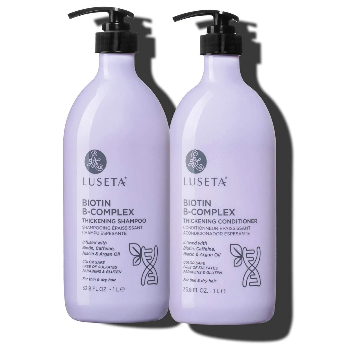 L Luseta Biotin B-Complex Shampoo & Conditioner Set For Hair Growth - 2 X 33.8Oz