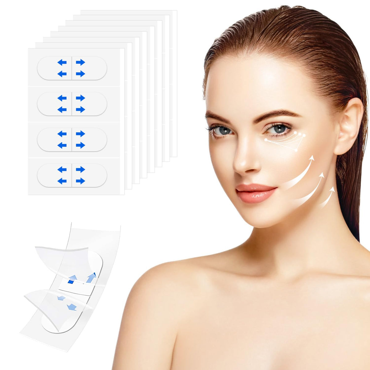 Daioai 128Pcs Invisible Face Lift Tape For Instant V-Shaped Face & Double Chin Reduction