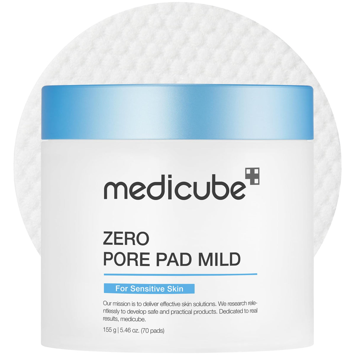 Medicube Zero Pore Pads Mild - 70 Count Exfoliating Toner Pads For Pore Minimization & Blackheads