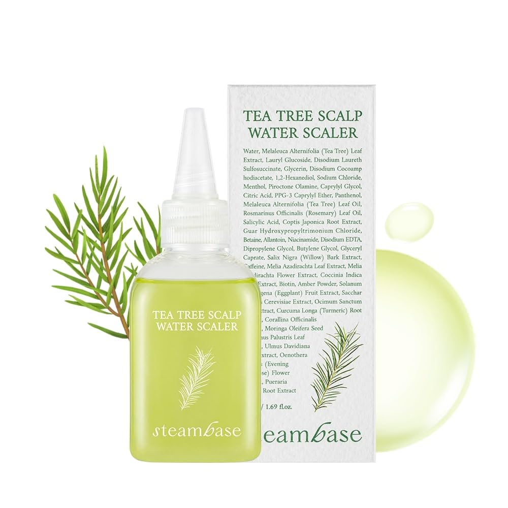 Steambase Tea Tree Scalp Water Scaler - Exfoliator For Itchy Dry Flaky Scalp, 1.69