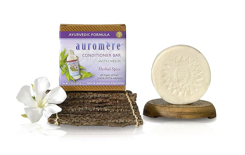 Auromere Ayurvedic Conditioner Bar – Vegan, Deep Moisturizing, Zero Waste, 2.12Oz