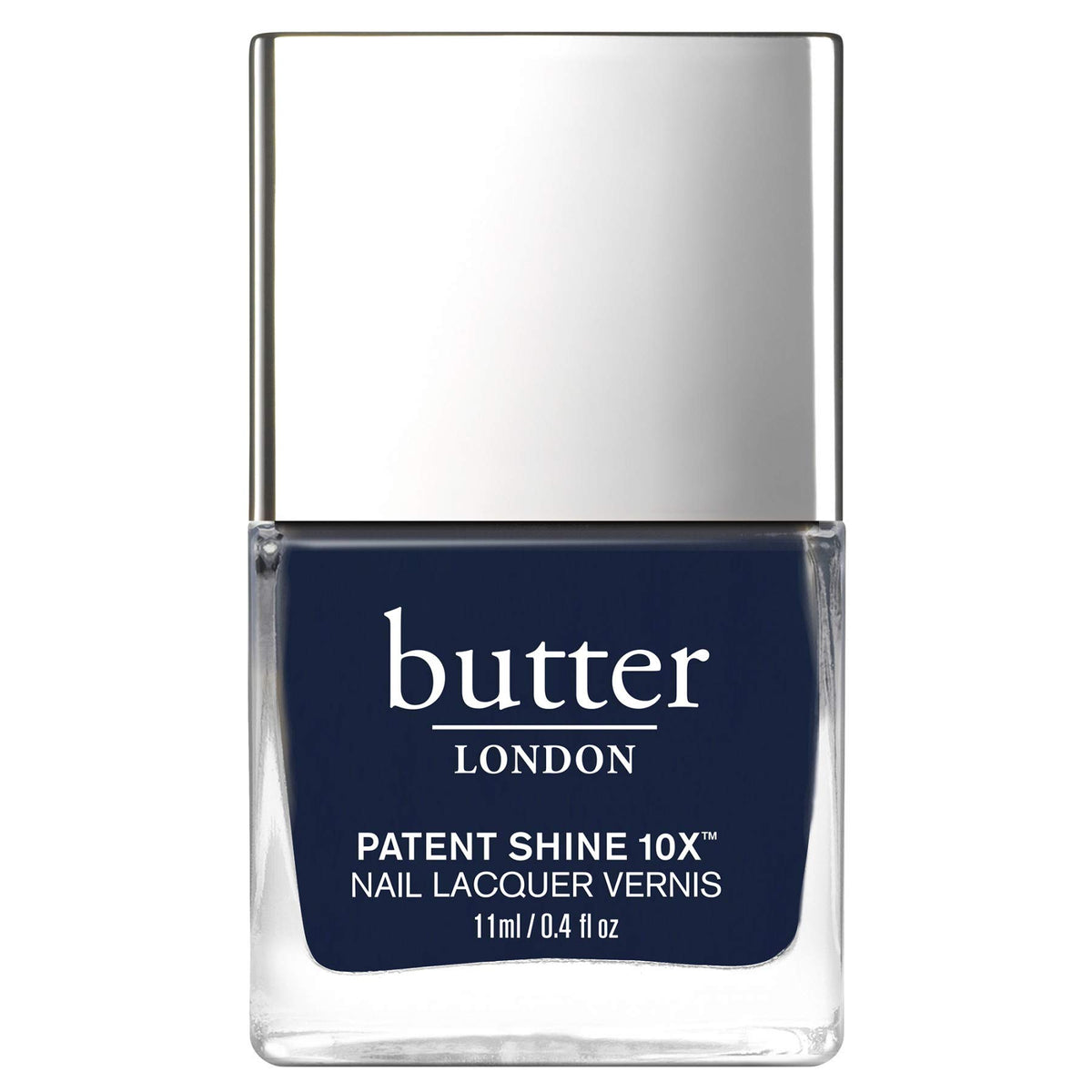 Butter London Patent Shine 10X Nail Lacquer - Smoky Navy Blue Crème, Gel-Like Finish, 10-Free