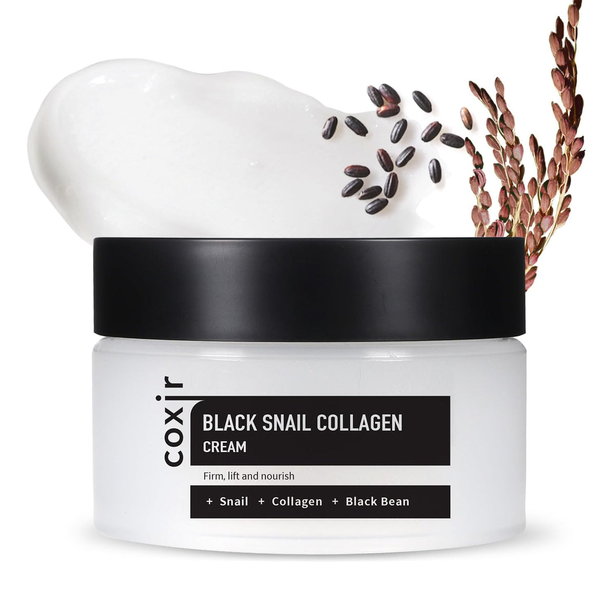 Coxir Black Snail Collagen Cream - Snail Mucin, Peptide Moisturizer, 30Ml Korean Skin Care