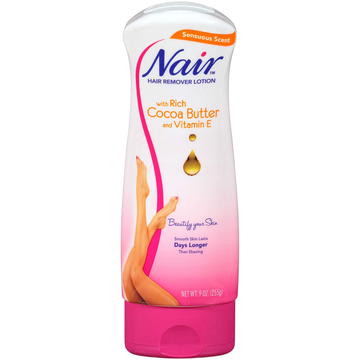 Nair Hair Remover Cocoa Butter 9Oz - Pack Of 3, Gentle Formula For Smooth Skin, Pink