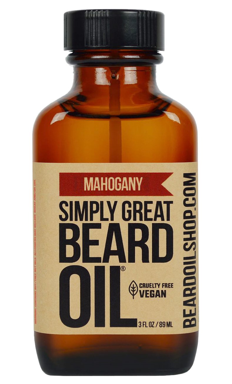 Simply Great Beard Oil - Mahogany Scent - 3 Oz Vegan & Cruelty Free Beard Conditioner