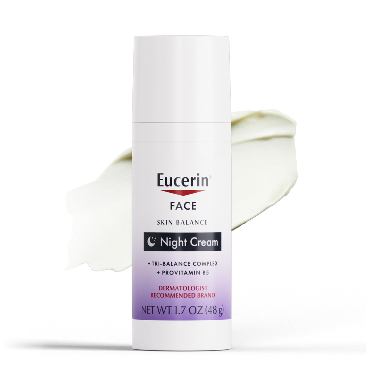 Eucerin Skin Balance Night Cream For Sensitive Skin, 1.7 Oz Moisturizer With Tri-Balance Complex