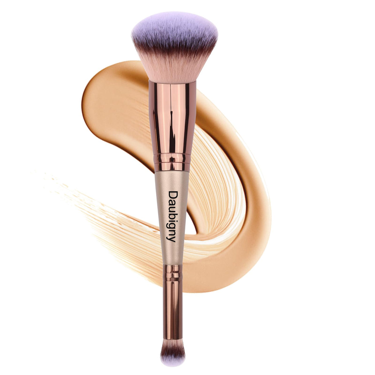 Daubigny Dual-Ended Makeup Brush Set - Foundation & Concealer - Gold Aluminum - Flawless Finish