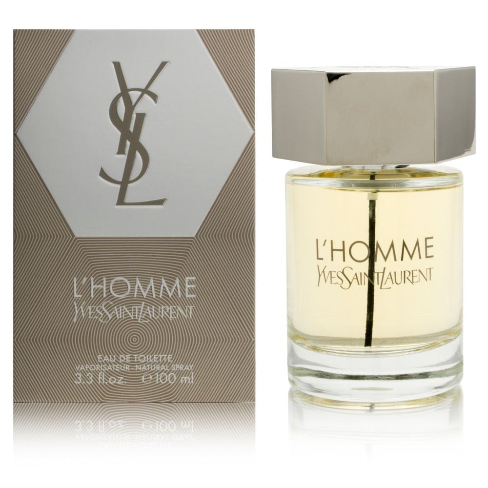 L'Homme Yves Saint Laurent Eau De Toilette Spray For Men, 3.3 Fl Oz - Gray Bottle